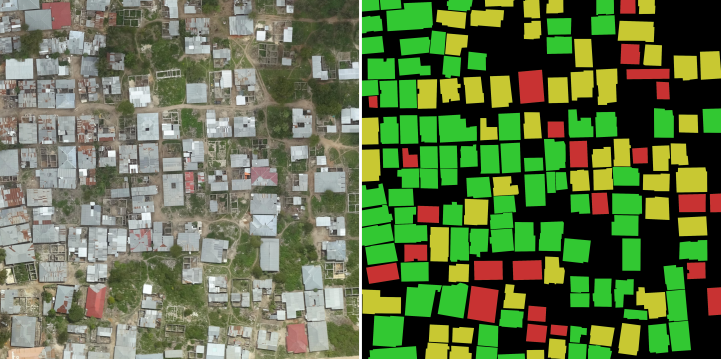 Example of image in the Tanzania dataset: (a) raw images, (b) labels