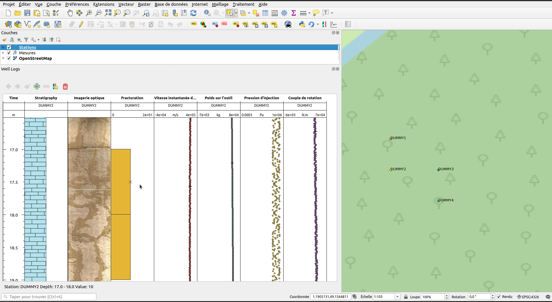 QGeoloGIS log view