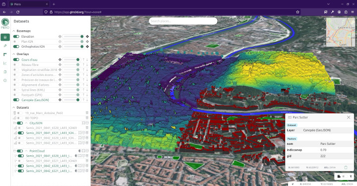 Piero - application web de visualisation de données cartographiques et 3D