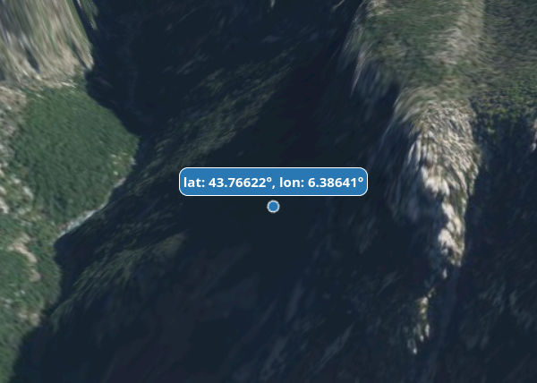 A label displaying the coordinate of a point.