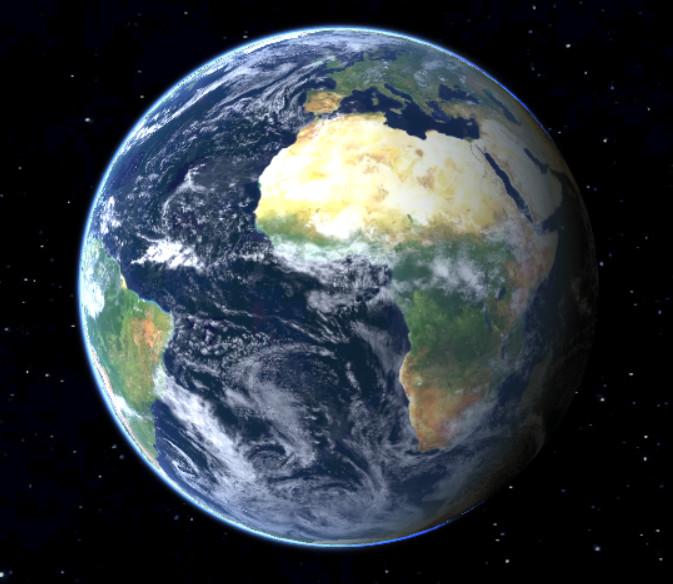 Globe terrestre et atmosphère combinés