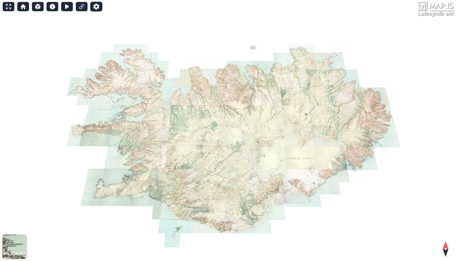 Loftmyndir - Carte 3D de l'Islande