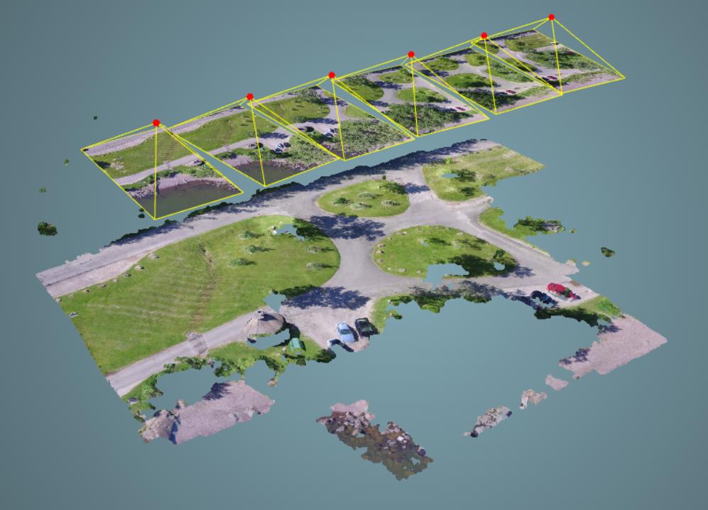 Data from a LIDAR drone survey: point cloud and georeferenced photos. ©2017, Piero Toffanin