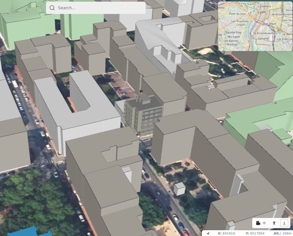 Un ifc reprojeté, permettant de le visualiser dans son contexte géographique